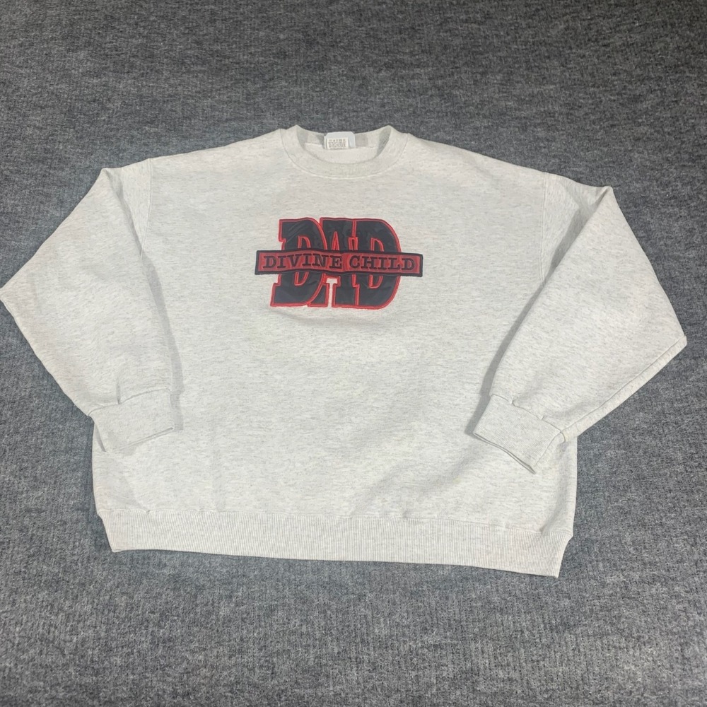 Vtg Lee Sweatshirt Mens Extra Large Dad Gray Pullover Religious Divine Child 90s